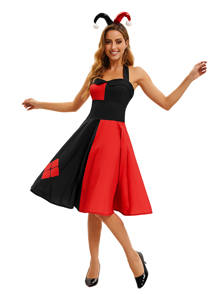 Halloween Dress for Women 1950s  Halter Tie Back Swing Evening Prom Dresses